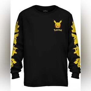 Pokemon Pikachu Long Sleeve Little & Big Boys Graphic T Shirt